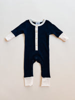 Waffle Romper - Navy