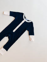 Waffle Romper - Navy